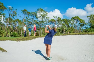 Great bunker shot on Florida golf course